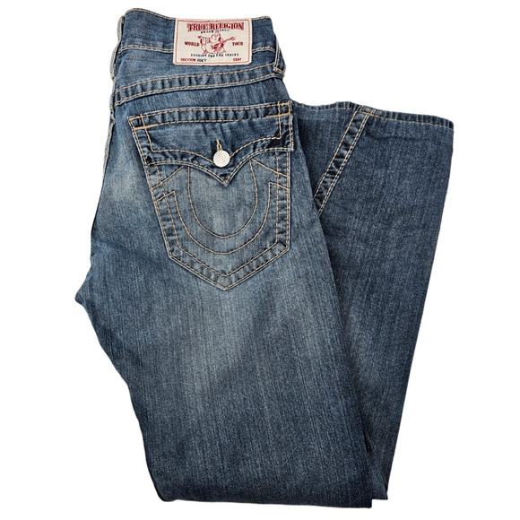 True Religion Joey Flare Jeans Size 31 Y2K Low Rise - Picture 5 of 16